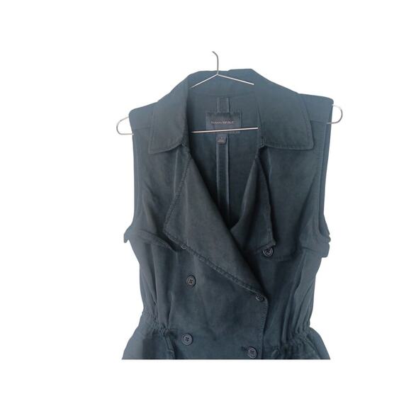 Banana Republic Black Vest Women’s Small 100% Tencel Utility Pockets - Picture 4 of 11